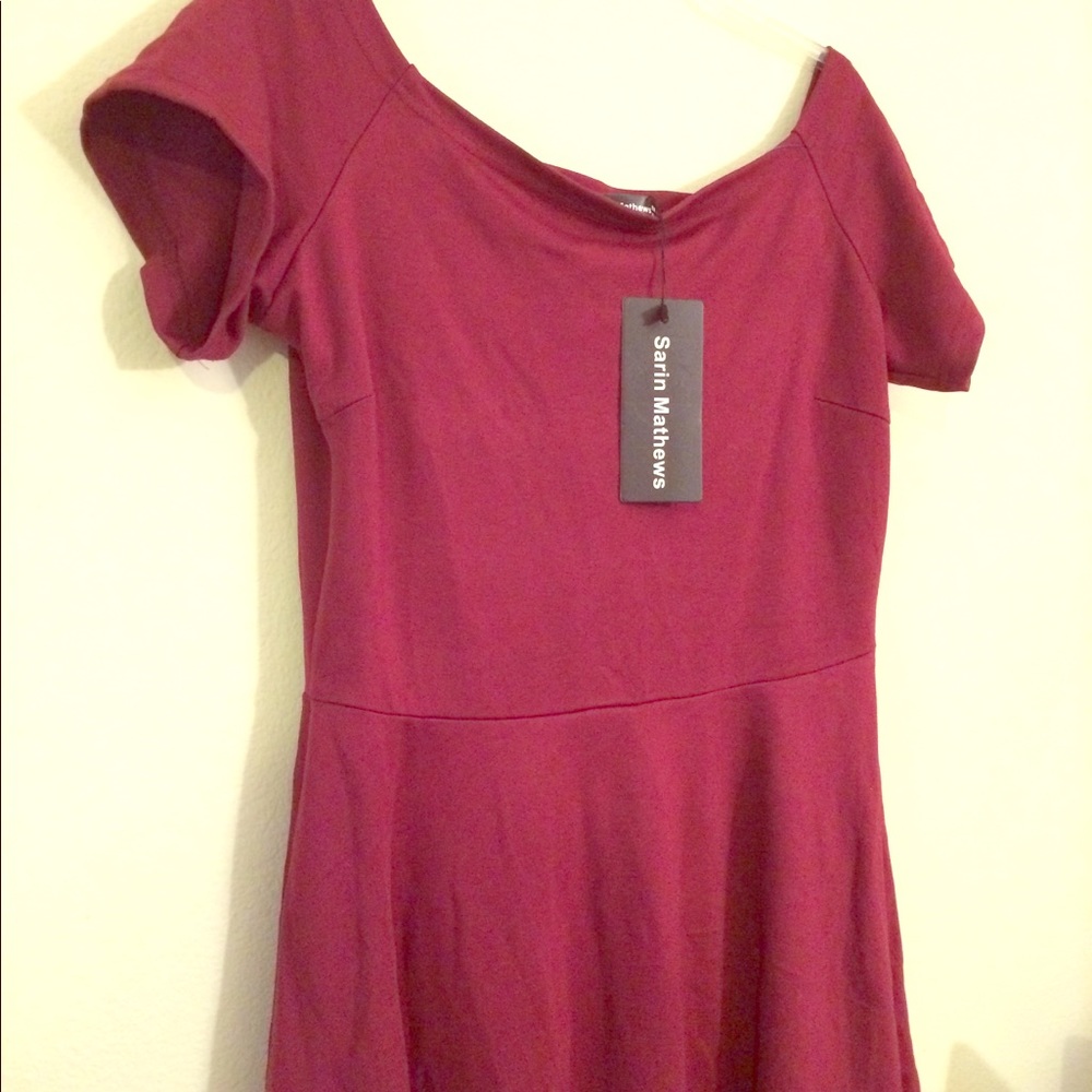 Off The Shoulder High Low Skater Dress